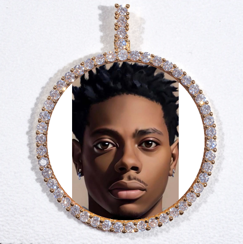 LARGE 3D CIRCLE CUSTOM PICTURE PENDANT