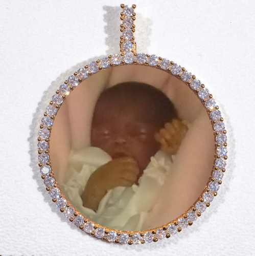 LARGE 3D CIRCLE CUSTOM PICTURE PENDANT