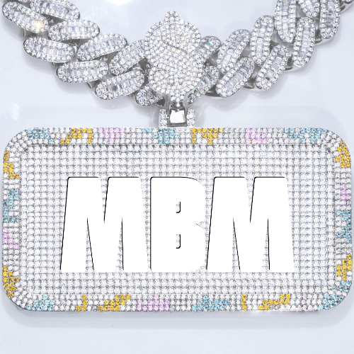 CUSTOM LETTER NECKLACE 3D COLORFUL SQUARE