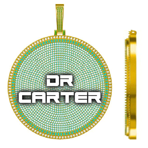 CUSTOM LETTER NECKLACE 3D BIG DISC