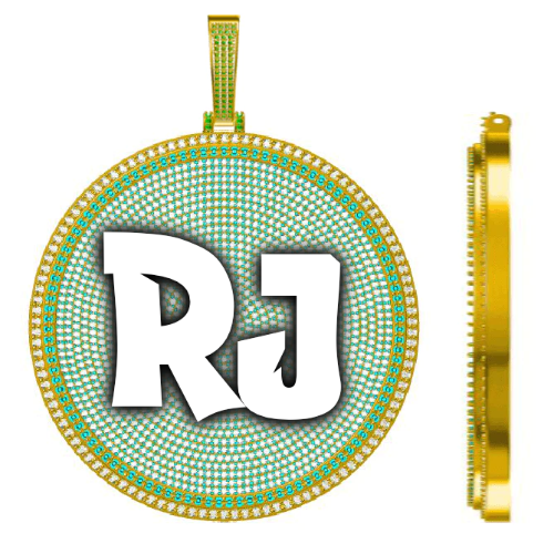 CUSTOM LETTER NECKLACE 3D BIG DISC