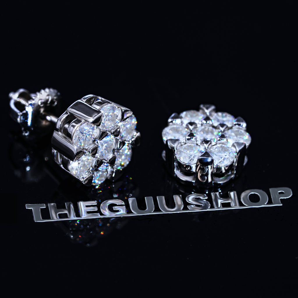 Cluster VVS Moissanite Earring .925 Sterling Silver